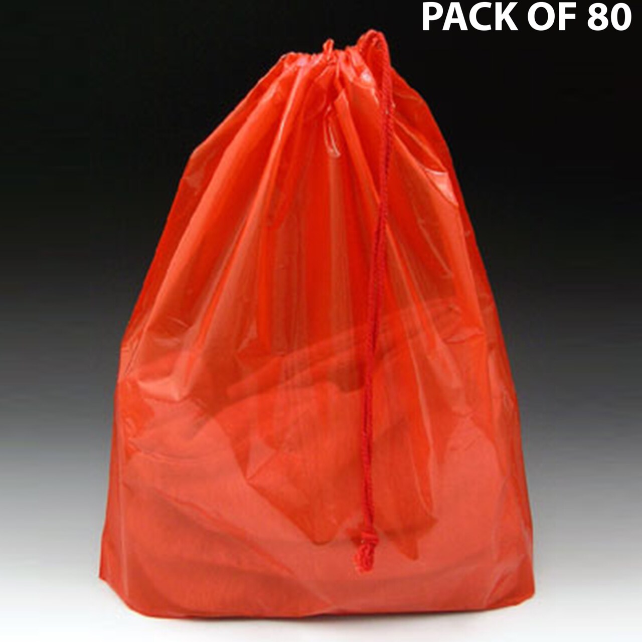 Poly Bag with Single Drawstring + 3" Bottom Gusset - Clear (Size 16" x 18" )